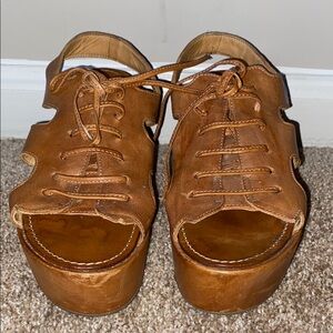 BALEARMANIA - Ibiza | Brown Leather Platform Sandals